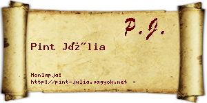 Pint Júlia névjegykártya